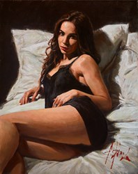 At the Four Seasons IV by Fabian Perez - Original Painting on Stretched Canvas sized 16x20 inches. Available from Whitewall Galleries